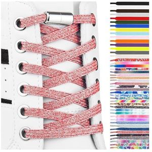 SULPO Platte siliconen veters met snelsluiting metalen capsules - Elastische veters zonder strikken voor volwassenen en kinderen - Elastische Schoenveters - Veters zonder stropdas
