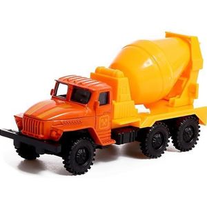 Betonmixer vrachtwagen Ural 1:43 Schaal - Collectible Metal Model Car - Geel Oranje Metaal Model met Pull Back Action