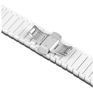 Ceramische band compatibel met Huawei horloge GT 2 Strap Samsung Gear S3 Frontier Band S 3 GT2 46 22 Mm 22mm armband Galaxy horloge 46 mm band (Color : White 1, Size : Huawei GT-GT2 46mm)