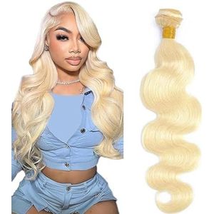 Tuheerst Body Wave Human Hair Bundles #613 Light Blonde Human Hair Extensions Unprocessed Double Weft Remy Hair for Woman 100g/pc 14 Inch