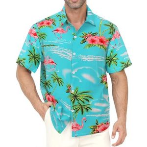 Gavliuu Hawaïhemd voor heren, met button-down knoopsluiting, kreukvrij, zonder zakken, voor strand, zwembadfeesten, S