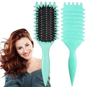 Curl Defining Brush, 1 STKS Krulhaarborstel, Curl Define Styling Borstel, voor het kammen en Vormen van Heren en Vrouwen Krullen om het trekken te verminderen (Groen)