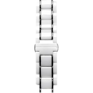 14 15 16 17 18 19 20 21 22 23 24 mm Luxe Universele Keramische Band Wit Zwart Rose Gold Heren Dames Horlogeband Bracelet Belt (Color : White and black, Size : 16mm)