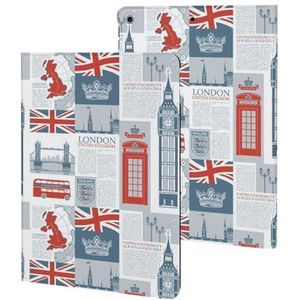 Thema van het VK en Londen Britse vlag hoesje compatibel voor ipad 2019/2020/2021 (10.2 inch) slanke hoes beschermende tablet hoesjes standaard hoes