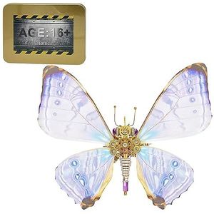 JoyMate Butterfly 3D Metalen Puzzel voor Volwassenen, Steampunk Mental Puzzel Modelbouw Kits, DIY Mechanische Insect Puzzel Handwerk Creatieve Geschenken, 150 delen