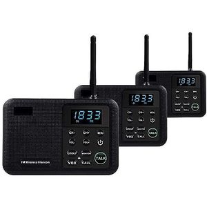Walkie-talkie, Wireless Home Intercom Systeem for Huis Bedrijfskantoren Intercom 1 Mijl Bereik 22 Kanaals 100 Digitale Code Scherm(Nero)