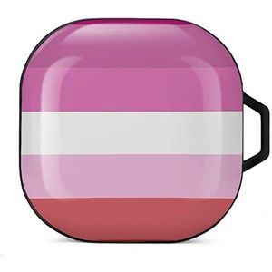 Lesbian Pride Flag Oordopjes Hoesje Compatibel met Samsung Hard Shell Beschermhoes Zwart-Stijl