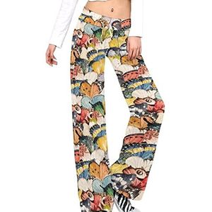 Retro Kleur Vlinder Vleugels Yoga Broek Voor Vrouwen Casual Broek Lounge Broek Trainingspak Met Trekkoord XL