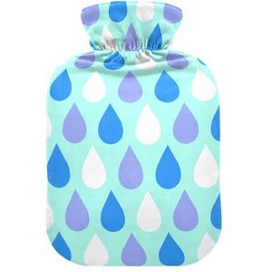 LI ZHI XIN PVC warmwaterfles met fluwelen deksel 1L 2L kleine middelgrote waterdruppel gevormd patroon