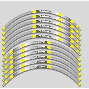 wiel vorm Motorfiets Sticker Voor Achter Rand Velg Wiel Decals Reflecterende Waterdichte Stickers Voor MONSTER 1200 1200R 1200S(Color:B Yellow 12pcs)