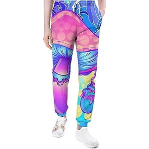 Magische Kleurrijke Paddestoel Joggingbroek voor Mannen Yoga Atletische Jogger Joggingbroek Trendy Lounge Jersey Broek XL