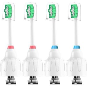 GERAGER Vervangende tandenborstelkoppen voor Philips Sonicare schroefbare E-serie, Xtreme, CleanCare elektrische tandenborstel, reinigt effectief tandplak, meerkleurige ringen, 4 stuks