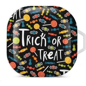 Trick-or-treat snoepjespatroon oordopjes hoesje compatibel met Samsung harde beschermhoes wit stijl