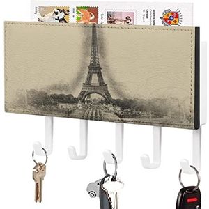 Romantische Eiffeltoren Parijs Sleutelhouder voor Muur met 5 Haken Brief Kapstok Home Decor Keuken Slaapkamer Kantoor