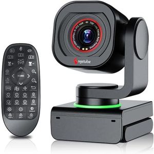 Angetube 4K webcam met gebarenbesturing en AI-tracking - PTZ USB 3.0 webcam voor streaming met dubbele microfoons en ruisonderdrukking, TOF autofocus, 1080p 60FPS, HDR, voor pc, laptop en Mac