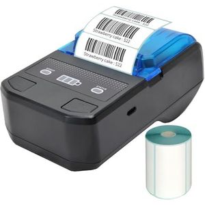 Thermisch Printer Draagbare 58 Mm Thermische Labelmaker Draadloze BT Mini-labelprinter Barcodeprinter Met Oplaadbare Batterij For Magazijn Duidelijk Snel(Blue)