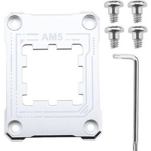 Create idea AM5 CPU-houder AM5 anti-buigend contactframe met 4 stuks schroeven en 1x schroevendraaier corrigerend anti-buigend bevestigingsframe 75 x 56 mm / 2,95 x 2,2 inch zilver