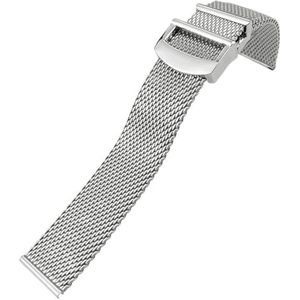 LQXHZ Hoge Kwaliteit Roestvrij Staal Geweven Mesh Horlogeband 20 Mm 21 Mm 22 Mm Compatibel Met IWC Portofino Solide Horlogeband (Color : Silver, Size : 21MM_FOR IWC)