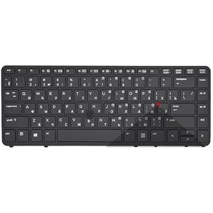 Amerikaans Russisch laptoptoetsenbord voor HP Elitebook 840 G1 850 G2 ZBOOK 14 met achtergrondverlichting en zwart/zilveren frame(RU Black Backlit)