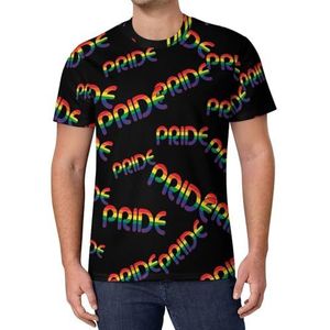 Rainbow Pride T-shirt met korte mouwen voor heren, casual T-shirt met ronde hals, modieuze zomertops