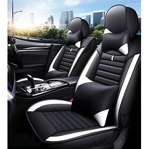 Stoelhoezen Beschermhoezen Volledige Dekking Auto Seat Cover Voor Clio Voor Sandero/voor Stepway Voor Kaptur Voor Fluence Voor Logan Voor Megane Voor Koleos Voor Thalia(Black white,Deluxe)