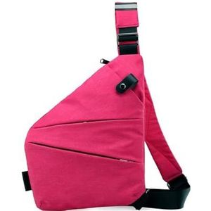 Wander Plus Travel Bag,Wander Plus Anti Theft Bag,Wander Sling Travel Bag,Slim Sling Bag Anti Theft for Women Men (Color : Rose red (right shoulder), Size : One size)