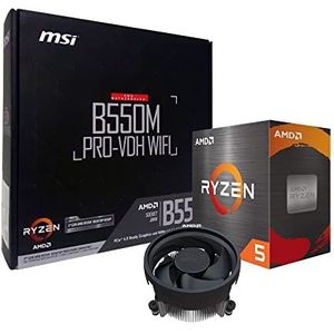 NGTEK AMD Ryzen 5 5600X desktopprocessor 6-core 12-thread tot 4,6 GHz-bundel met MSI B550-A PRO AM4 DDR4 ATX-moederbord