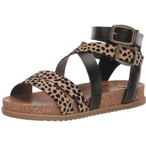 Blowfish Malibu Women's Fandie Gladiator Sandal, Sand Pixie Leopard/Black Dyecut, 7.5M