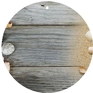 Zeeschelpen op houten plank Gedrukt Luchtverfrisser Vellen Auto Geurende Opknoping Vilt Aromatische Wierook Chips voor Slaapkamer Garderobe Schoenenkast Ronde Vorm