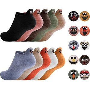 Sporzin Damessokken, 10 paar, personaliseerbaar, damessokken, fantasie, damessokken, 35-42 katoen, grappige grappige grappige sokken, Glimlach, 35-42 EU