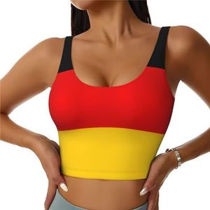 Duitse vlag print comfortabel vrouwen sport vest yoga workout vest voor vrouwen lichtgewicht zomer, Zwart, S