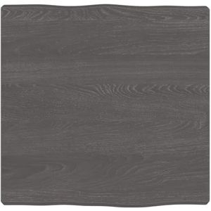 Meubelsets-Tafelblad Donkergrijs 40x40x4 cm Behandeld Massief Hout Eiken Live Edge