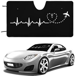 Vliegtuig Pilot Heartbeat Voorruit Zonnescherm voor Auto Opvouwbare Auto Zonneklep Shield Cover Auto Accessoires 51""x28