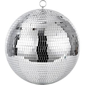Grote Disco bal opknoping Disco bal zilveren Disco spiegel bal roterende opknoping glazen Disco bal DJ lichteffect podium rekwisieten voor Party Decor (Size : 40 cm/16 in)
