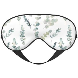 Wit natuurlijk groen takje unisex elastische verstelbare gesp ontwerp verduisterende slaap oogmasker voor thuis reizen yoga kantoor dutje