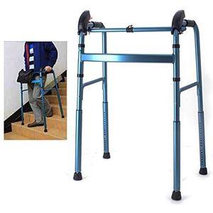Walker voor volwassenen, klimpaden, standaard walker, aluminium, opvouwbaar, lichtgewicht wandelframe, wandelmobiliteitsaid voor senioren, uitgevoerde medische walker voor binnen en buiten.
