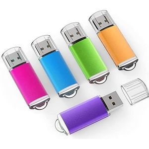 Fenglangrong Fenglangrong Usb-sticks, 5 stuks, USB 2.0, type pendrive, blauw/paars/roze/groen/oranje (32 GB)
