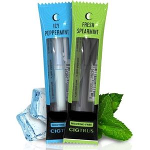 Cigtrus Rookloze luchtinhalator - tabaksvrij, nicotinevrij en niet-elektrisch | Hulp voor orale fixatie | Habit Vervangende ademstok | 2 stuks (ICY Pepermunt & Verse Spearmint)