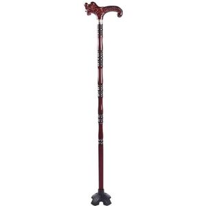 wandelstok， Wandelstok met gegraveerde drakenkop for mannen en vrouwen, Omic antislip wandelstok, 2 soorten voetkussentjes(B,94Cm(Use Height 176 185Cm))