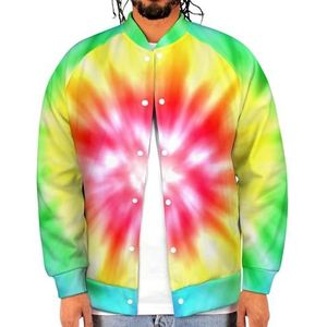 Realistische Tie-dye Grappige Mannen Baseball Jacket Gedrukt Jas Zachte Sweatshirt Voor Lente Herfst