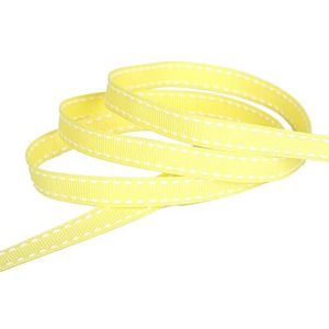 5 meter/partij breedte 10 mm stip bedrukt grosgrain steeklint cadeaupapier tapes voor doe-het-zelf ambachten handgemaakte accessoires baklinten-geel-breedte 10 mm
