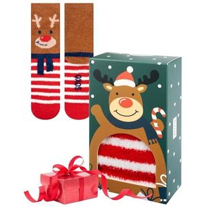 soxo Chenille Sokken Voor Vrouwen Kerstsokken Cadeau Christmas Socks Kerst Gift Geschenkdoosjes 35-40 Rendier