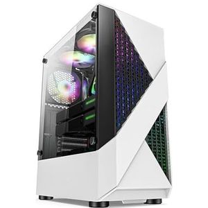 Mid-Tower ATX, M-ATX, ITX Computerbehuizing, Gehard Glazen Paneel, Verticale GPU-beugel Ondersteunt Waterkoeling(White)