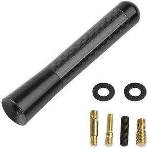 Audio- & videoantennes voor auto 3,5 cm/8 cm/12 cm universele korte autoradioantenne koolstofvezel zwarte dakantenne FM/AM metalen ontvangstantennes Auto-antenne(Black,8cm)