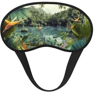 Slaapmasker voor zijslaper, zijden slaapmasker met elastische band, superzachte oogslaapschaduwhoes, tropisch landschap, verduisterend, nachtblinddoek voor vrouwen en mannen, reizen