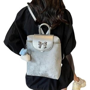 NSLFA Backpack Versatile Large Capacity Bucket Bag Women's Spring And Summer Trendy Handbag Backpack-silver