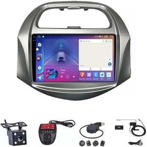 Android Double Din Car Stereo 9 Inch Touchscreen Autoradio Autotoebehoren Multimedia Stuurwielbediening met Navigatie Plug And Play Voor Chevrolet SPARK BEAT 2018-2019 (Size : M400S 4G+WIFI 4G+64G