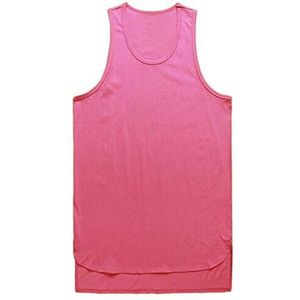 Onregelmatigheid, casual, sport, pure kleur, mouwloos hemd, T-shirt, blouse, vest, tank, roze, XL
