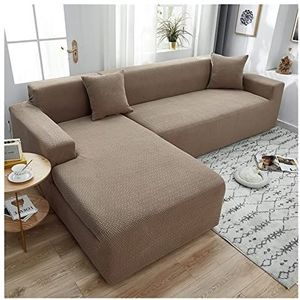 Bankovertrek Hoekbank l vorm Bankhoes 2 zits 3 zits 4 zits Stretch Hoekbanken xl xxl Grijis/Beige L-vorm ​Sofa Covers van Polyester Gemakkelijk te Reinigen