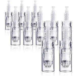 Snadi - Cartridge met 12 Naalden voor Dermapen M5 M7 N2 en E30 | Verpakking van 10 | Alleen Compatibel met Dr. Pen | Chirurgische Stalen Naald | Voor Herstel van Haar en Huid, Verbeter Littekens